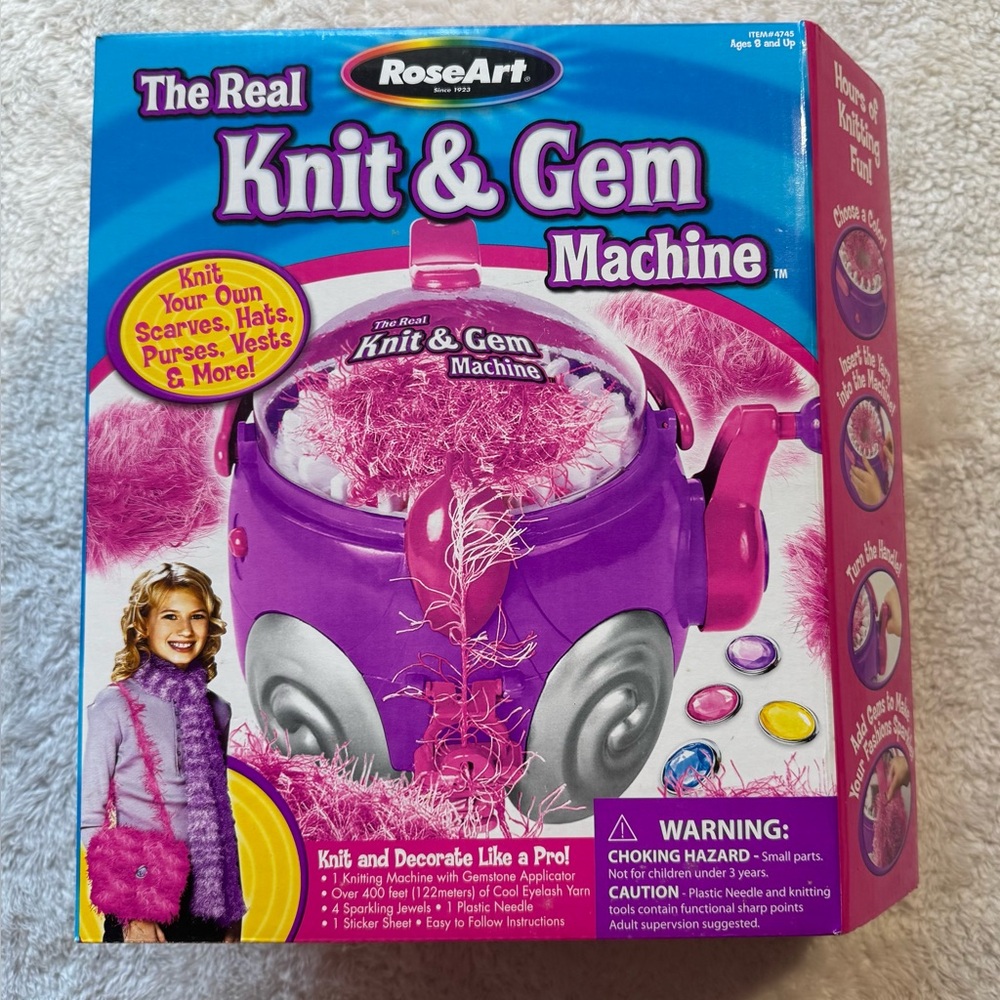 Vintage Rose Art Girls The Real Knit And Gem Machine by Mega Brands NEW